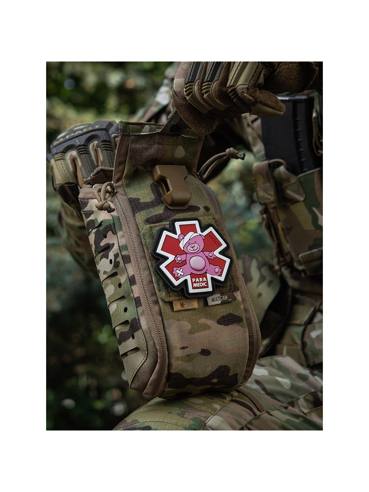 M-TAC Naszywka 3D Paramedic Miś PVC Różowa