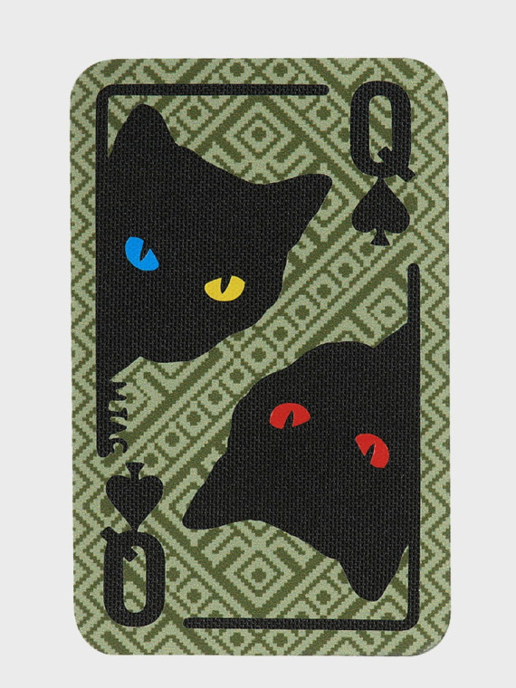 M-TAC NASZYWKA KARTA QUEEN OF SPADES OLIWKOWY