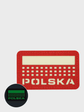 M-TAC Naszywka Polska Laser Cut Rzep 50x80mm Czerwona Fluorescencyjna