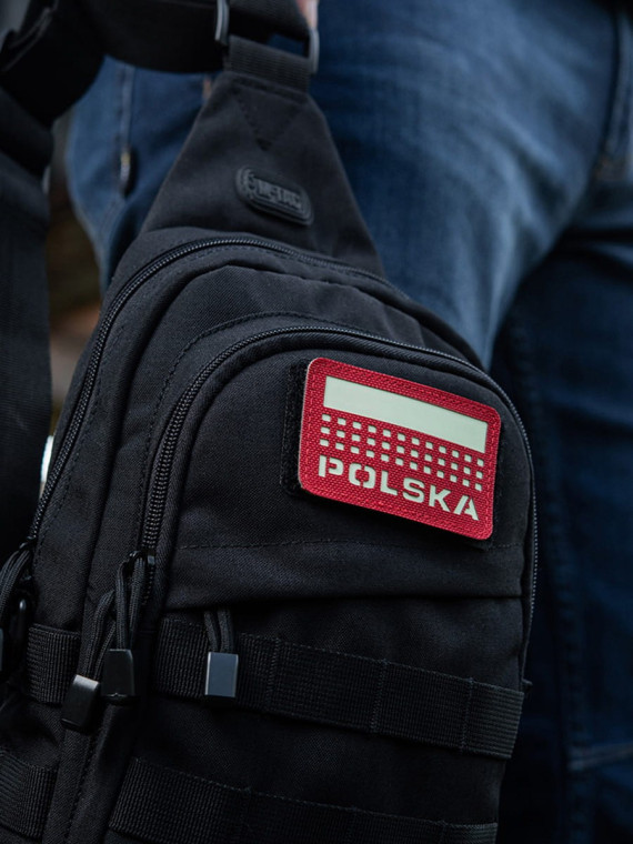 M-TAC Naszywka Polska Laser Cut Rzep 50x80mm Czerwona Fluorescencyjna