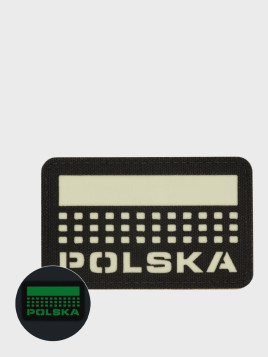 M-TAC Naszywka Polska Laser Cut Rzep 50x80mm Czarna Fluorescencyjna