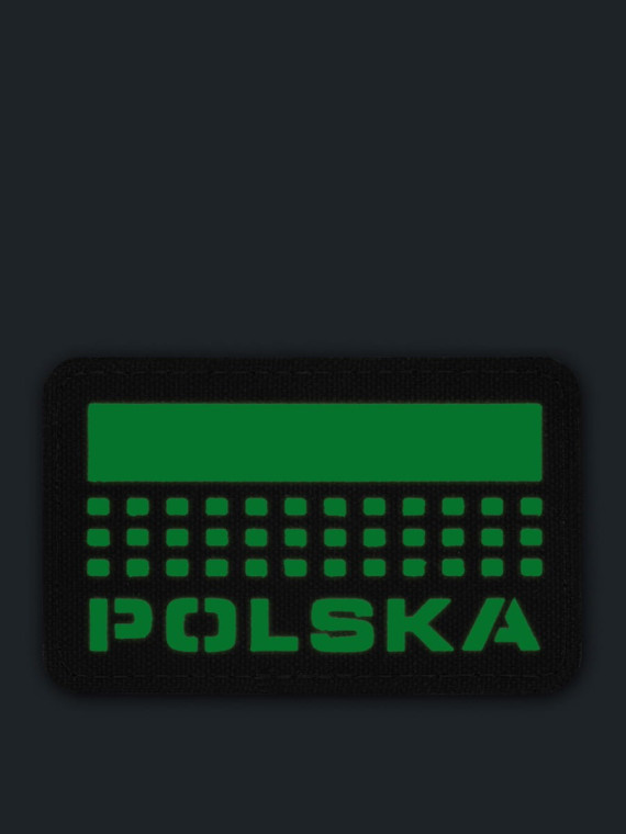 M-TAC Naszywka Polska Laser Cut Rzep 50x80mm Czarna Fluorescencyjna