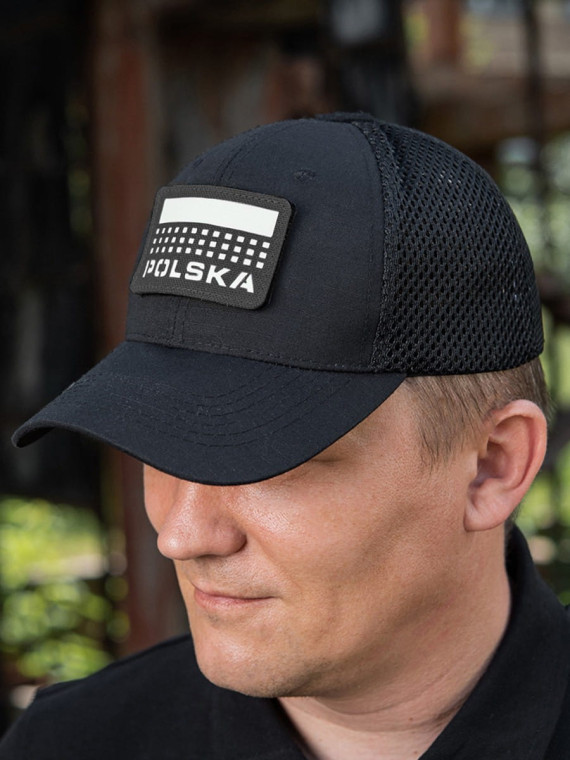 M-TAC Naszywka Polska Laser Cut Rzep 50x80mm Czarna Fluorescencyjna
