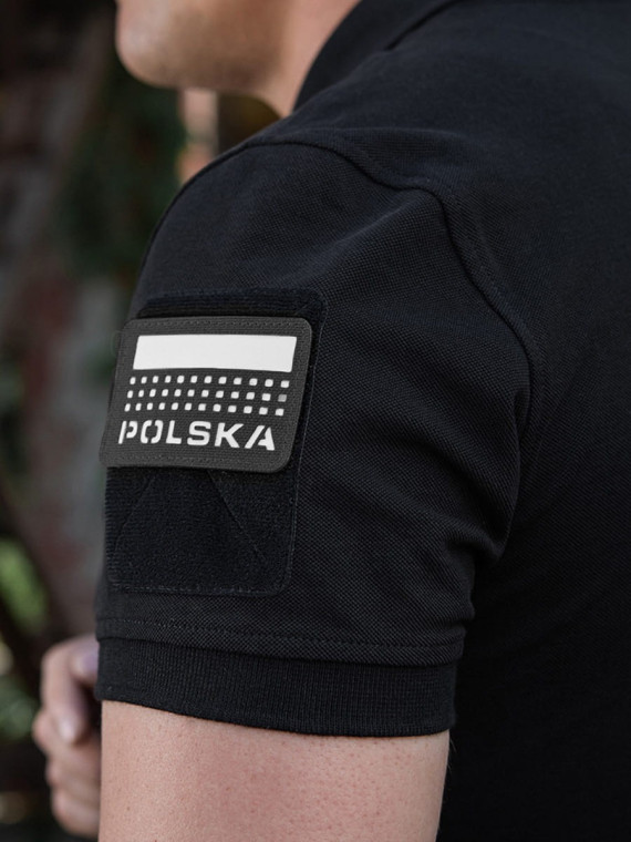 M-TAC Naszywka Polska Laser Cut Rzep 50x80mm Czarna Fluorescencyjna