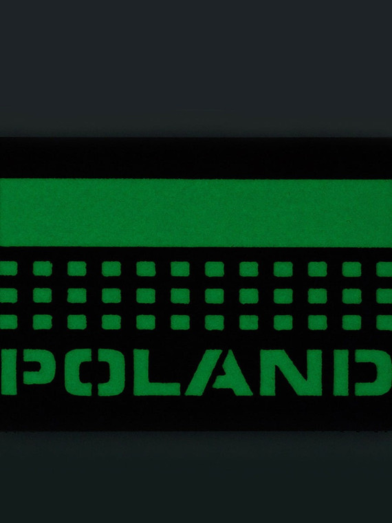 M-TAC Naszywka Poland Laser Cut Rzep 50x80mm Czarna fluorescencyjna