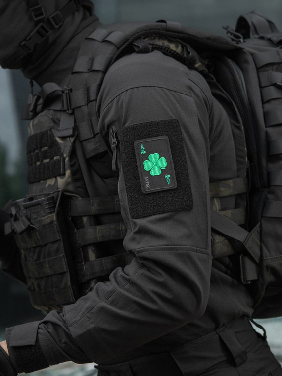 M-TAC Naszywka Szczęśliwa Karta Haftowana Czarna