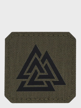M-TAC NASZYWKA Valknut Laser Cut 4,5 x 4,5 cm Oliwkowo-czarna