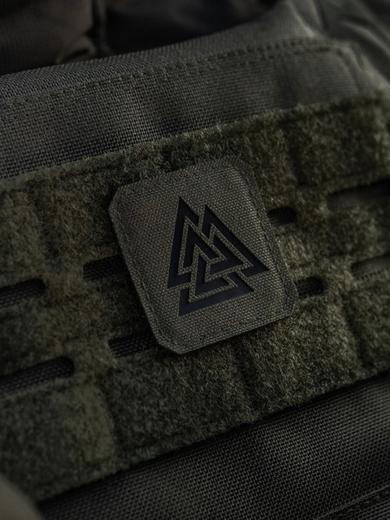 M-TAC NASZYWKA Valknut Laser Cut 4,5 x 4,5 cm Oliwkowo-czarna