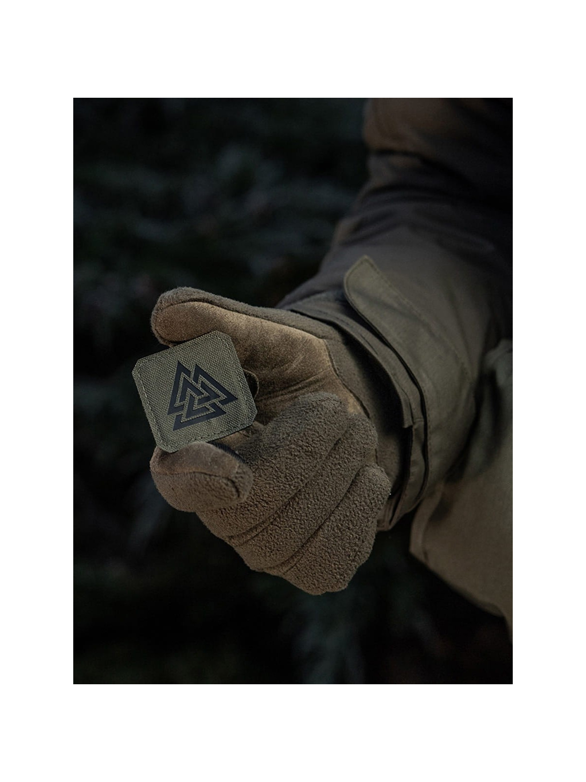 M-TAC NASZYWKA Valknut Laser Cut 4,5 x 4,5 cm Oliwkowo-czarna