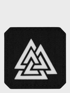 M-TAC NASZYWKA Valknut Laser Cut 4,5 x 4,5 cm Czarno- biała fluorescencyjna