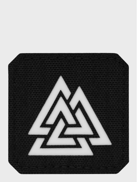 M-TAC NASZYWKA Valknut Laser Cut 4,5 x 4,5 cm Czarno- biała fluorescencyjna