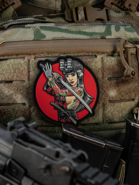 M-TAC Naszywka 3D Tactical Girl No.3 Yakuza Tatuaż Czerwony PVC