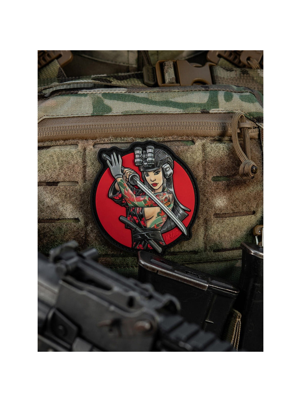 M-TAC Naszywka 3D Tactical Girl No.3 Yakuza Tatuaż Czerwony PVC