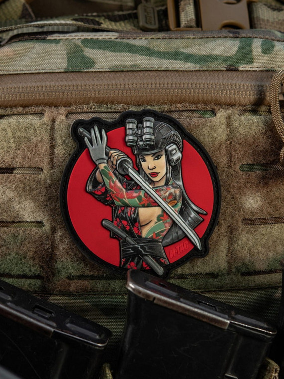 M-TAC Naszywka 3D Tactical Girl No.3 Yakuza Tatuaż Czerwony PVC