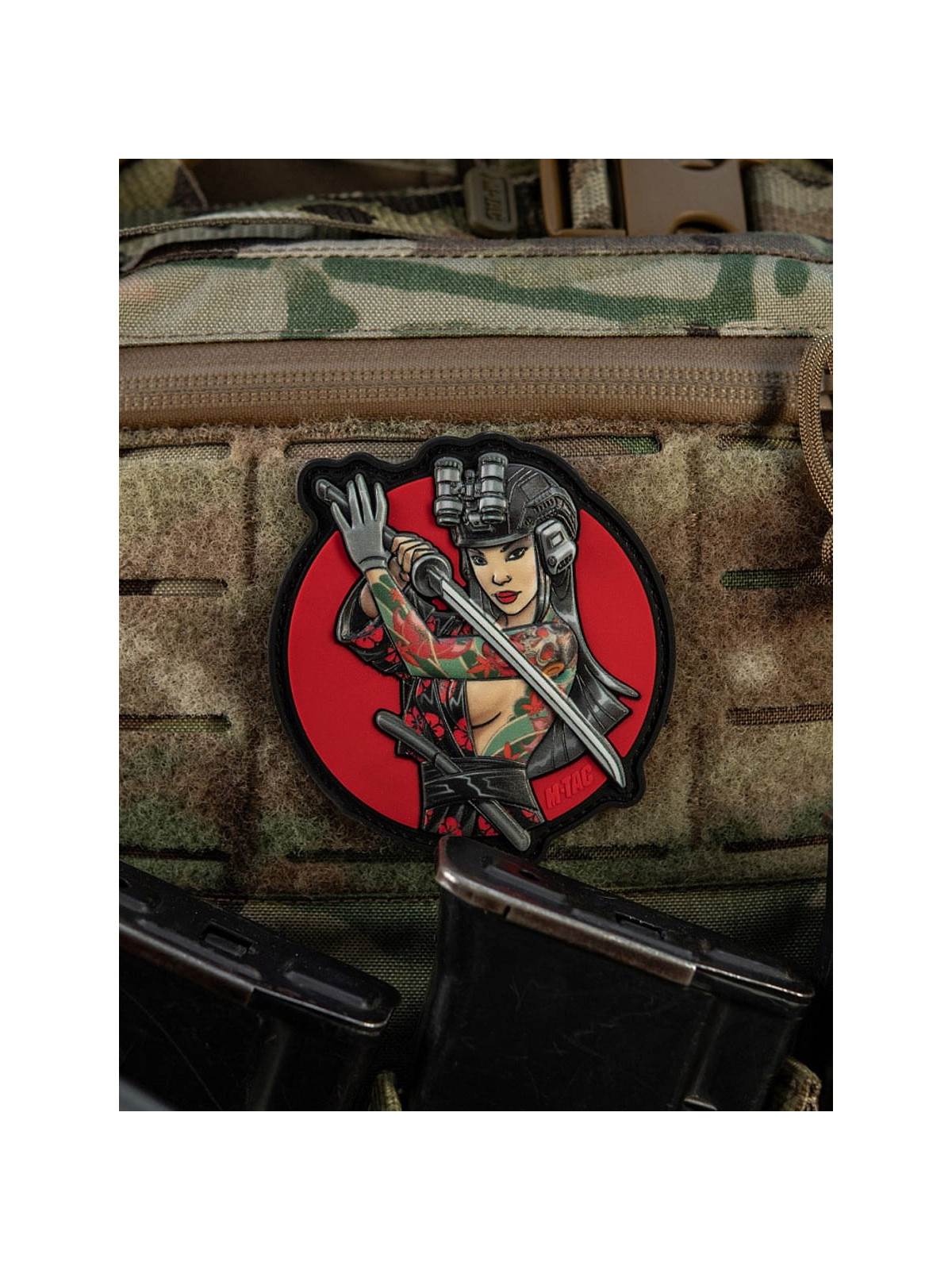 M-TAC Naszywka 3D Tactical Girl No.3 Yakuza Tatuaż Czerwony PVC