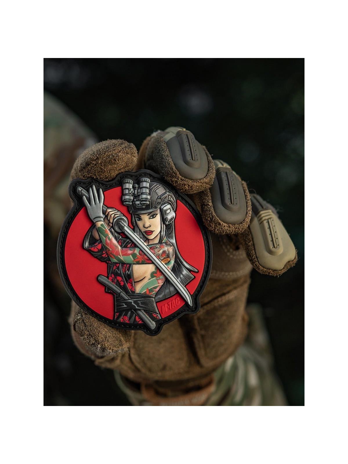 M-TAC Naszywka 3D Tactical Girl No.3 Yakuza Tatuaż Czerwony PVC