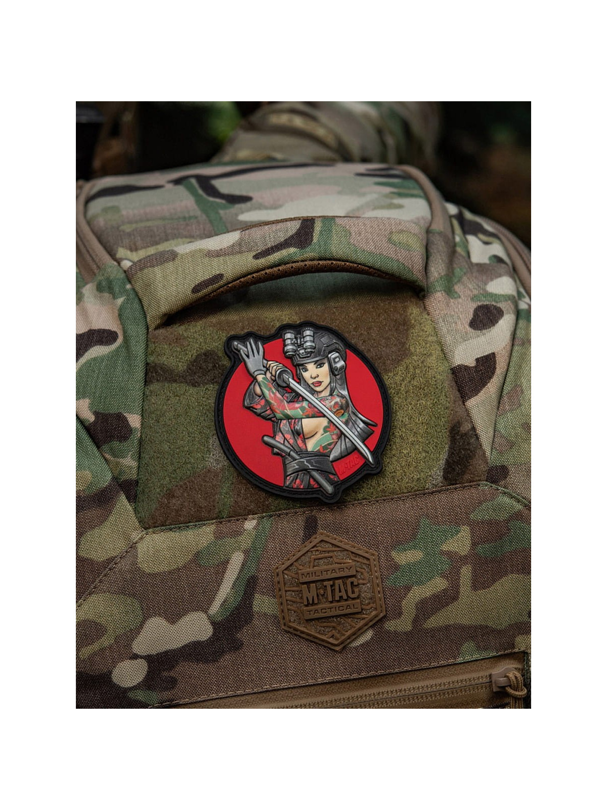 M-TAC Naszywka 3D Tactical Girl No.3 Yakuza Tatuaż Czerwony PVC
