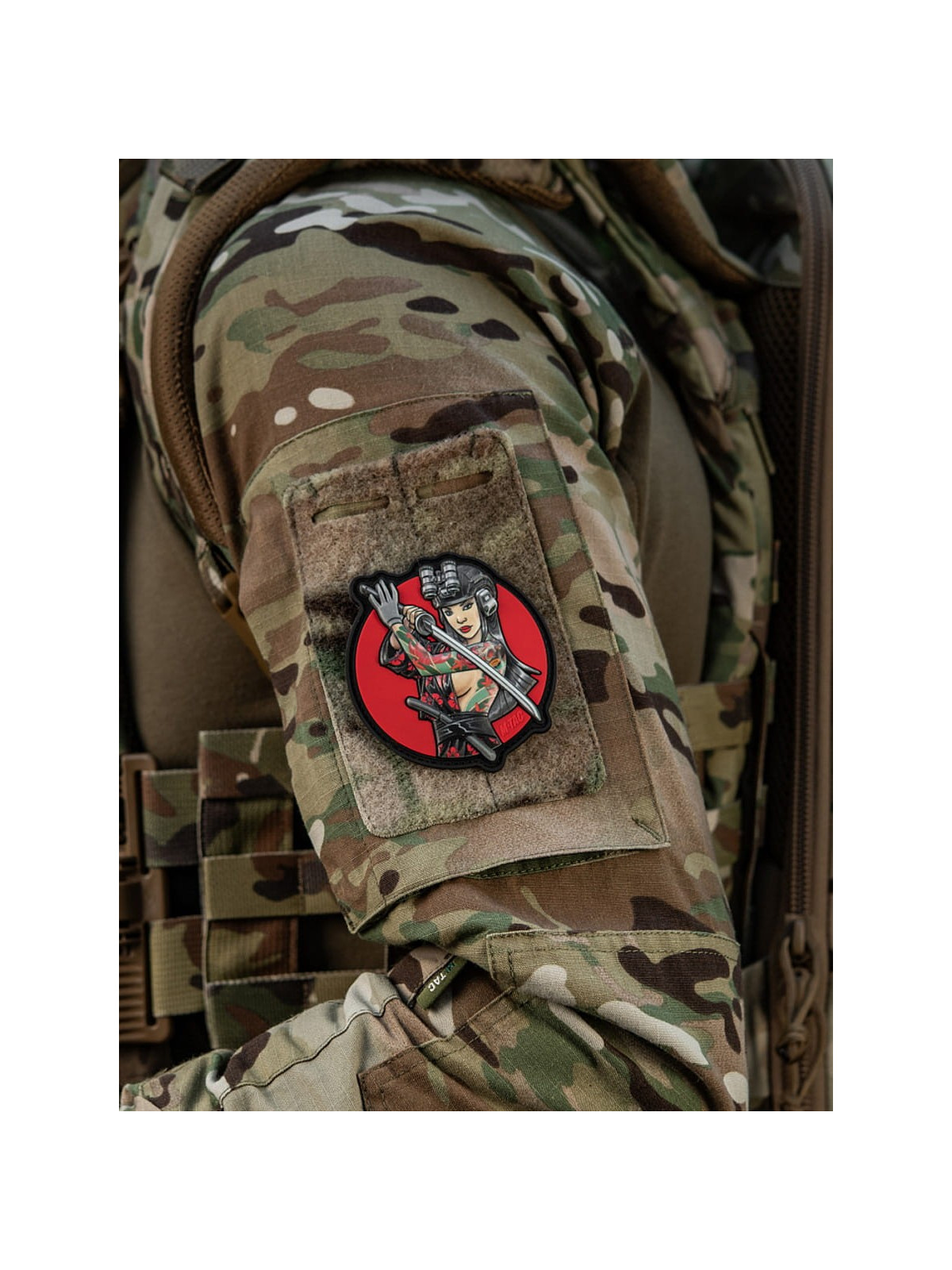 M-TAC Naszywka 3D Tactical Girl No.3 Yakuza Tatuaż Czerwony PVC
