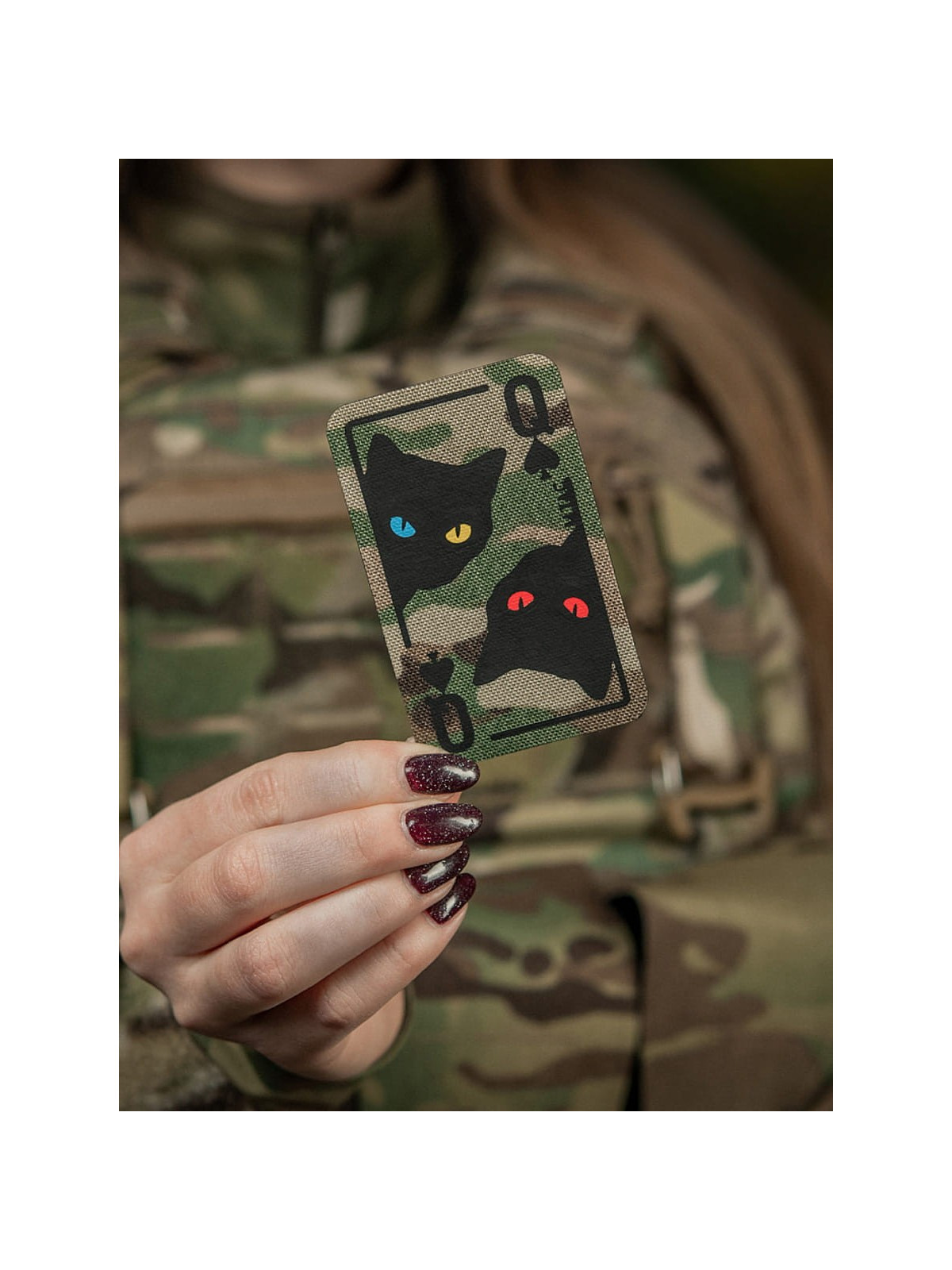 M-TAC NASZYWKA KARTA QUEEN OF SPADES MULTICAM
