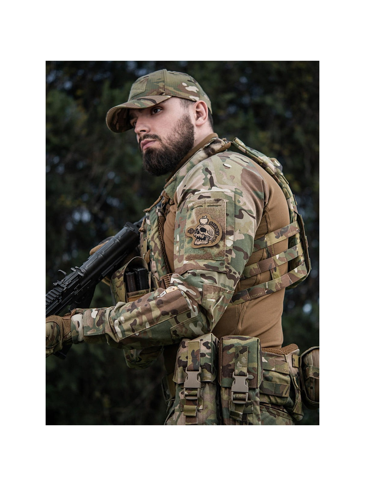 M-TAC NASZYWKA SORRY CZASZKA Z JABŁKIEM HAFTOWANA COYOTE