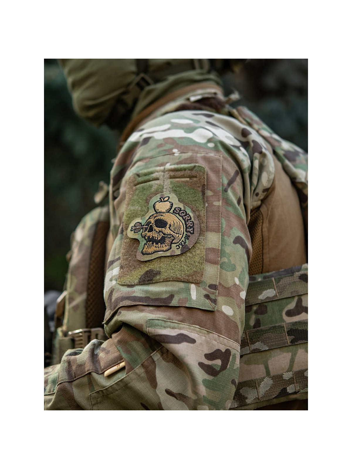 M-TAC NASZYWKA SORRY CZASZKA Z JABŁKIEM HAFTOWANA MULTICAM-COYOTE