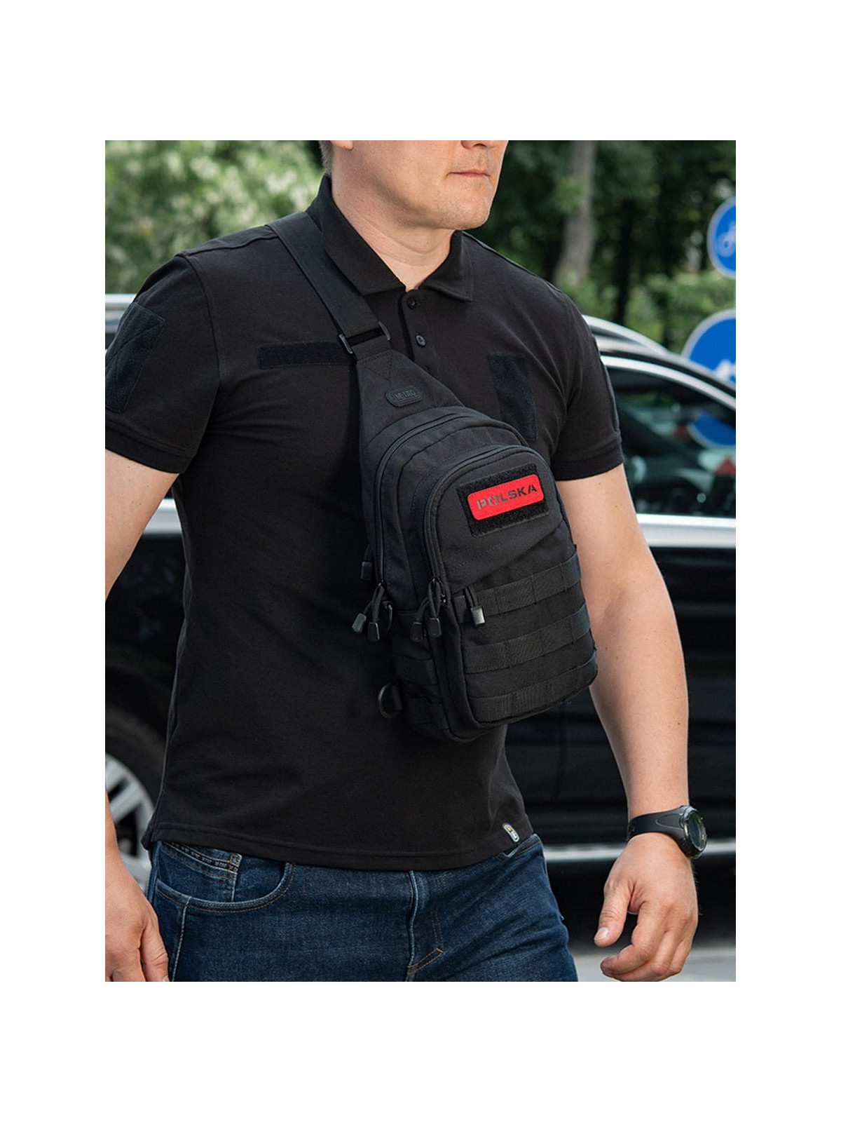 M-TAC Naszywka Polska Laser Cut Rzep 25x80mm Czerwono-czarna