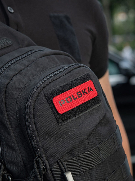 M-TAC Naszywka Polska Laser Cut Rzep 25x80mm Czerwono-czarna