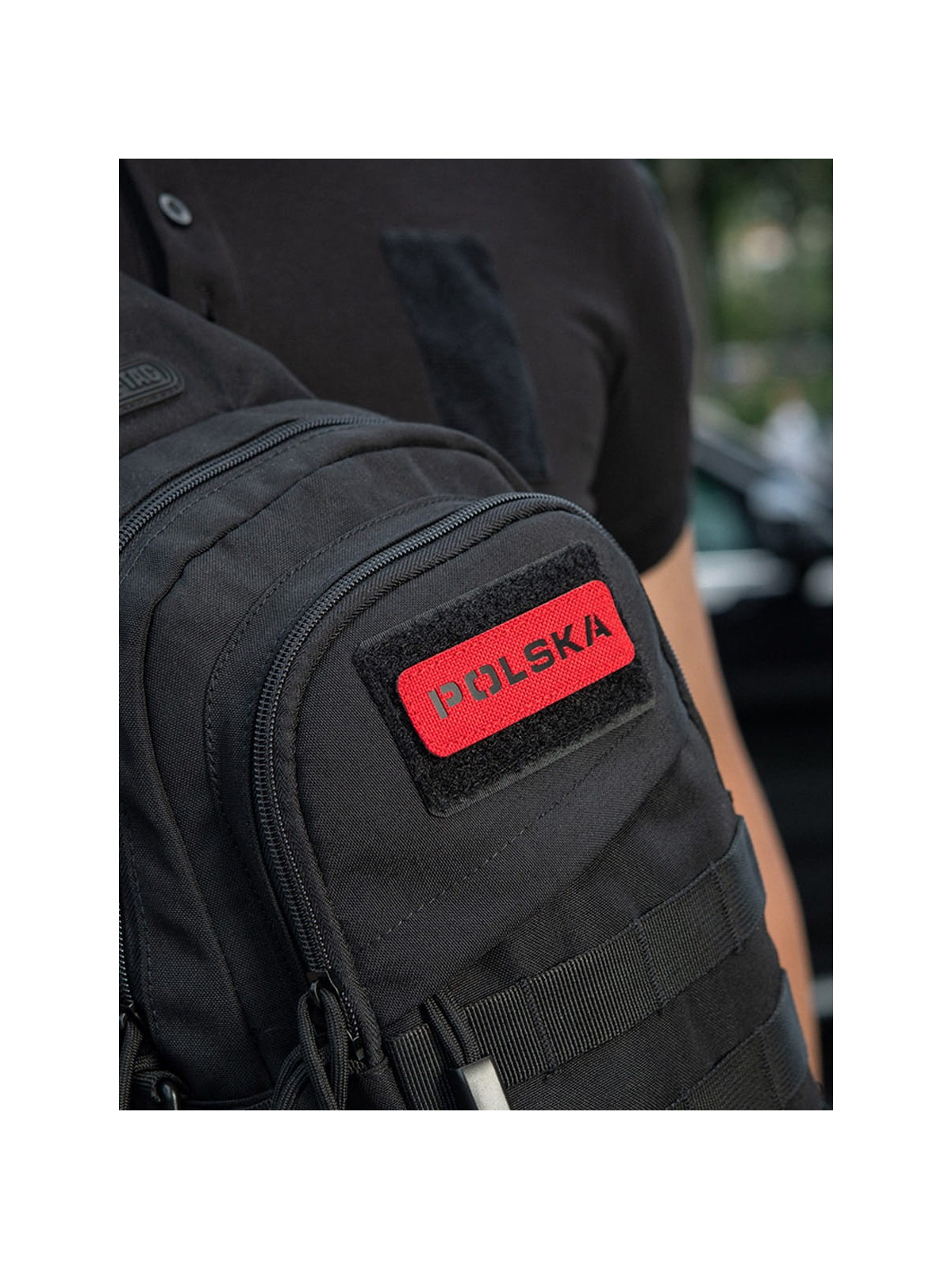 M-TAC Naszywka Polska Laser Cut Rzep 25x80mm Czerwono-czarna