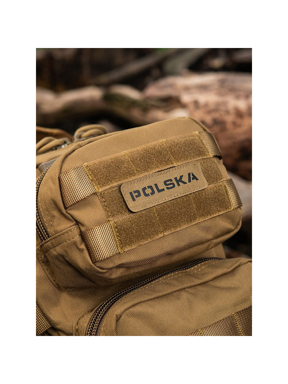 M-TAC Naszywka Polska Laser Cut Rzep 25x80mm Coyote-czarna
