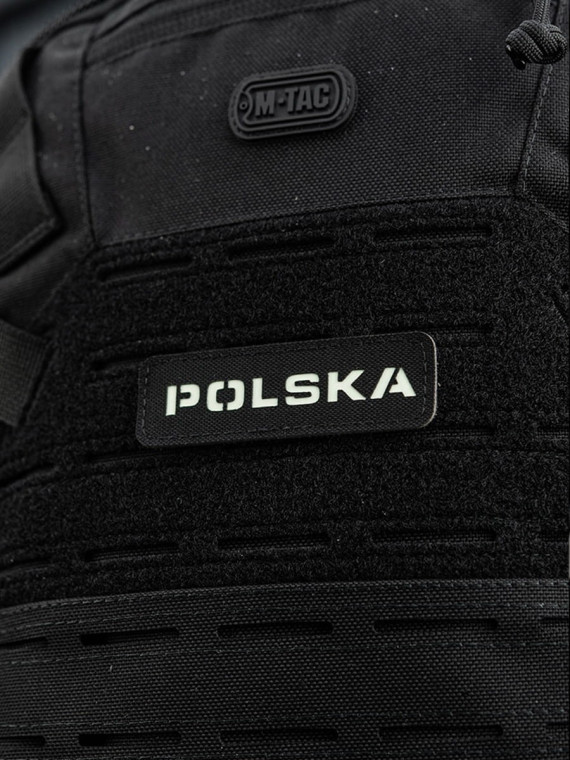 M-TAC Naszywka Polska Laser Cut Rzep 25x80mm Czarno-fluorescencyjna