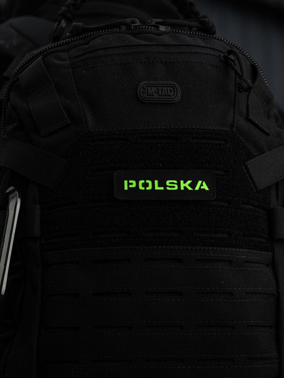 M-TAC Naszywka Polska Laser Cut Rzep 25x80mm Czarno-fluorescencyjna