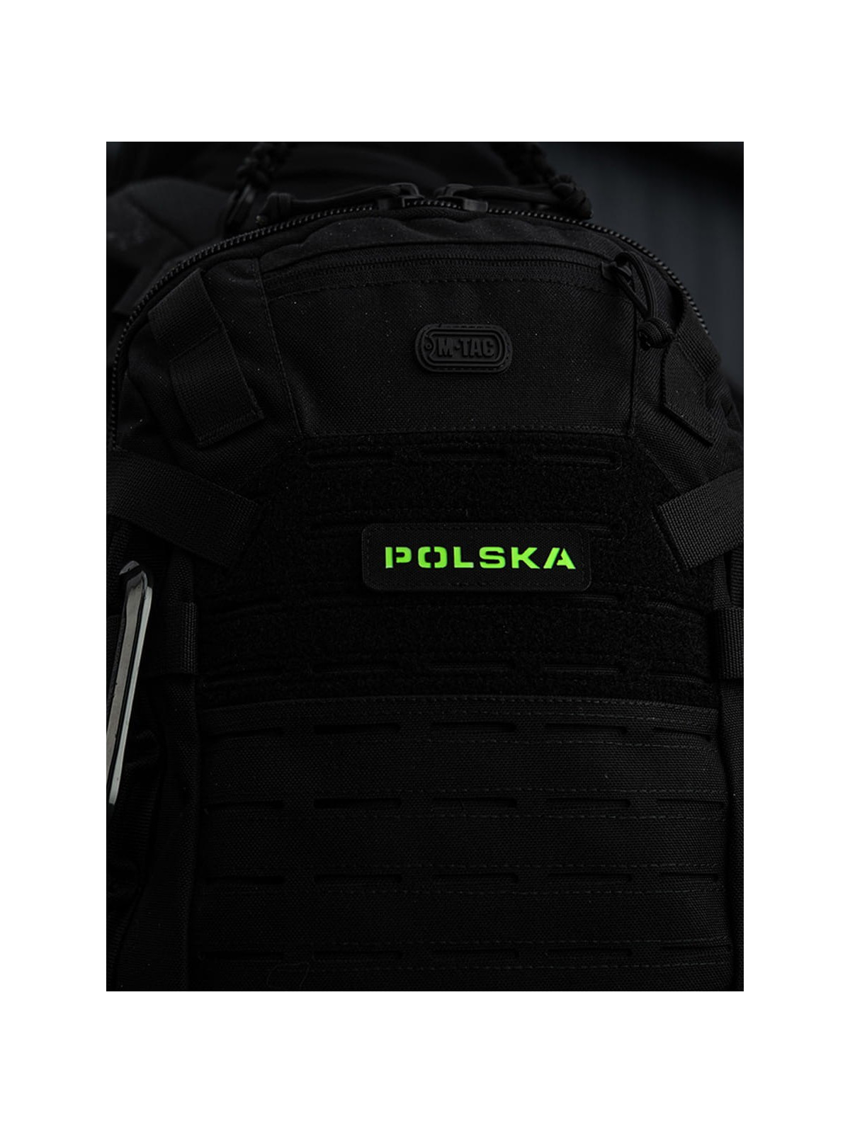M-TAC Naszywka Polska Laser Cut Rzep 25x80mm Czarno-fluorescencyjna