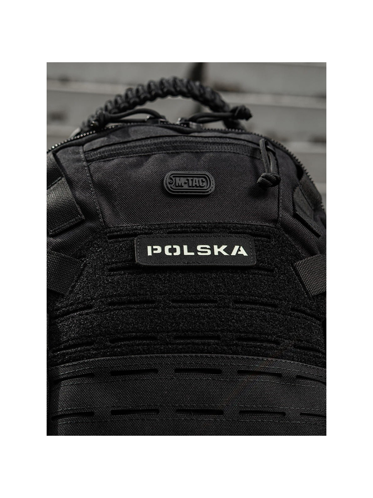 M-TAC Naszywka Polska Laser Cut Rzep 25x80mm Czarno-fluorescencyjna