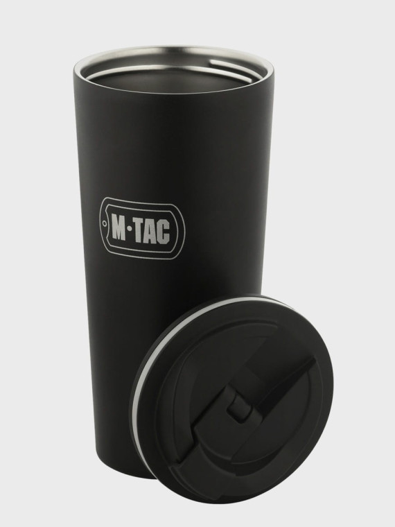 M-TAC KUBEK TERMICZNY PRÓŻNIOWY ZAWOREM 450 ml CZARNY