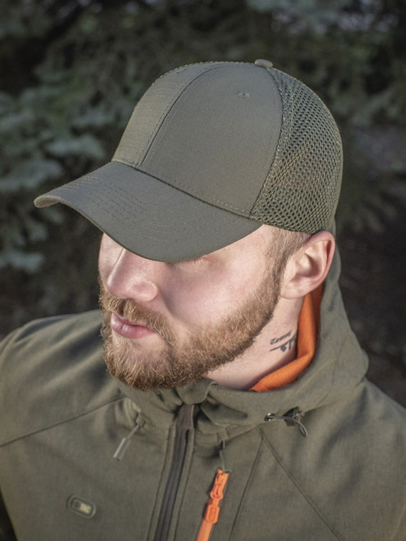 M-TAC CZAPKA Z DASZKIEM BEJSBOLÓWKA SIATKA FLEX RIP-STOP OLIWKOWA S/M