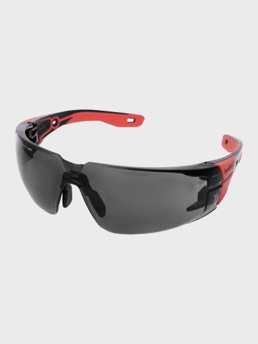Okulary Ochronne BHP RUSH+ 2.0 Czarno-Czerwone dymne
