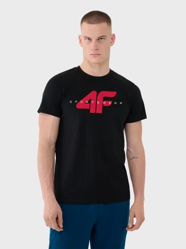 Koszulka męska TTSHM3961 bawełniana głęboki czarny