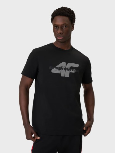 Koszulka męska TTSHM2666 bawełniana sportowa Głęboki czarny