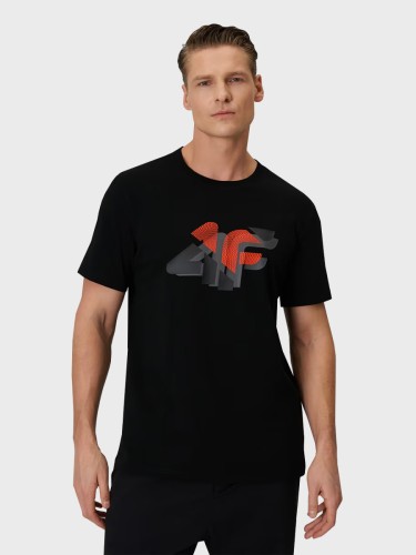 Koszulka męska TTSHM2667 bawełniana sportowa Głęboki czarny