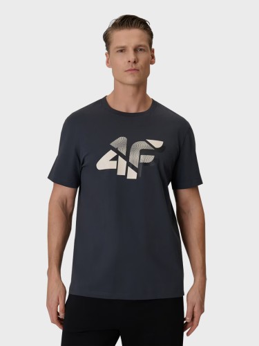 Koszulka męska TTSHM2667 bawełniana sportowa Antracyt