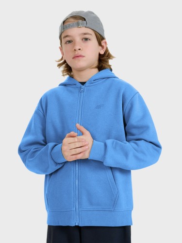 Bluza chłopięca dresowa TSWSM2324 z kapturem rozpinana denim