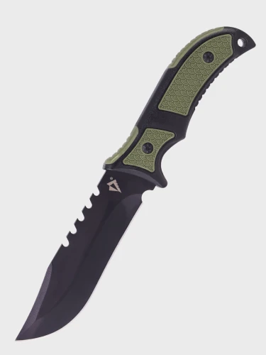 NÓŻ TAKTYCZNY WOJSKOWY MYŚLIWSKI BUSHCRAFT FUTERAŁ Czarno-zielony