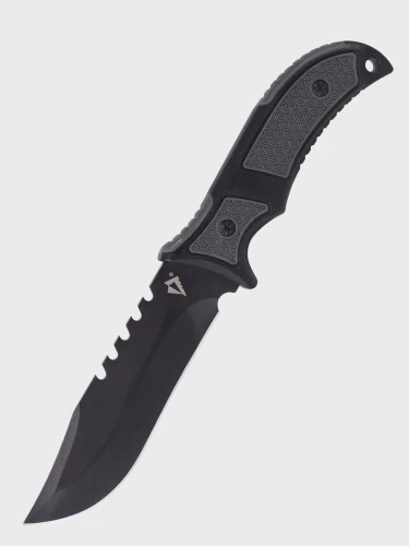 NÓŻ TAKTYCZNY WOJSKOWY MYŚLIWSKI BUSHCRAFT FUTERAŁ Czarno-szary