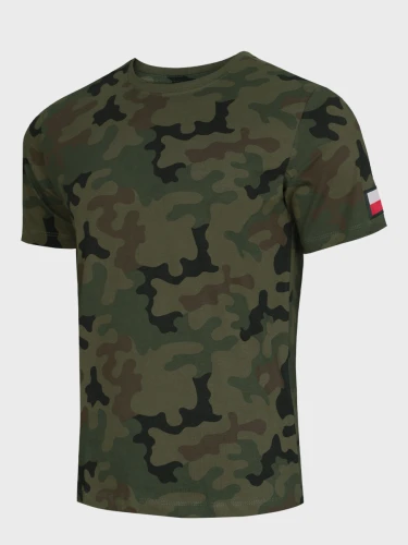 Koszulka męska bawełniana T-Shirt z naszywkami flagi PL WZ.93