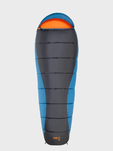 Śpiwór turystyczny mumia NC2012 0-10°C 190cm granatowo-pomarańczowy
