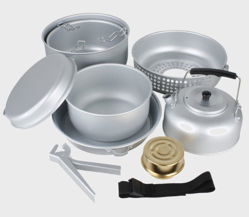 ZESTAW NACZYNIA TURYSTYCZNE Z CZAJNIKIEM ALUMINIUM