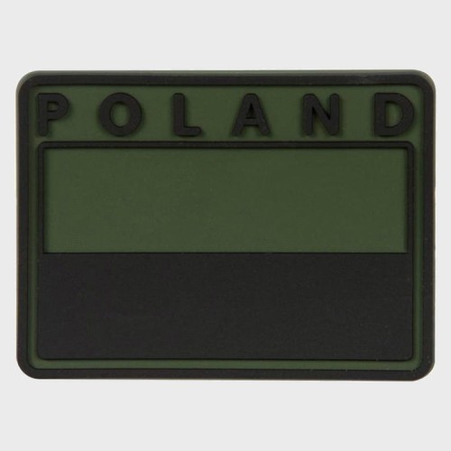 EMBLEMAT FLAGA POLSKI GASZONA VELCRO PVC OLIWKOWA