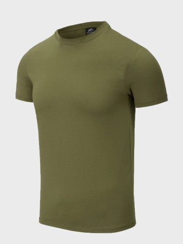 KOSZULKA MĘSKA T-SHIRT SLIM ORGANIC OLIWKOWA