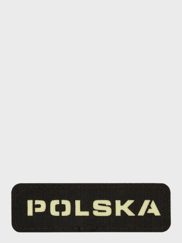 Naszywka Polska Laser Cut Rzep 25x80mm Czarno-fluorescencyjna