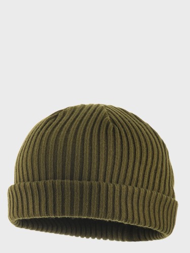 Czapka Zimowa Dzianinowa Akryl Ciemnooliwkowa